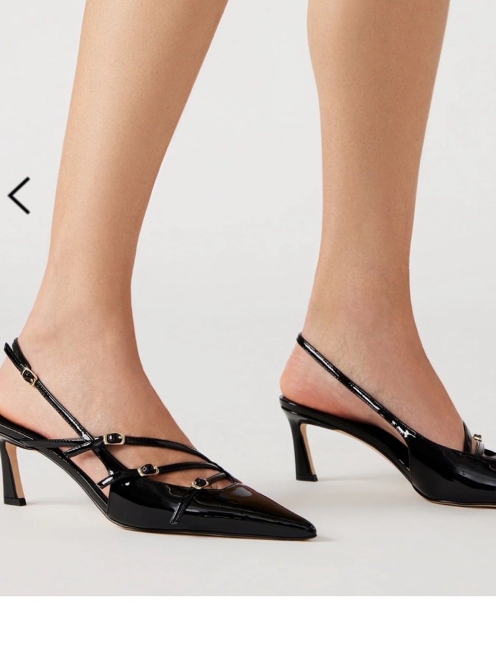 Steve Madden Liana heels Black Patent Slingback Pointed-Toe Heels 8.5
